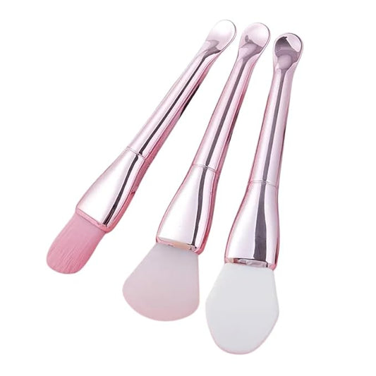 Multi-Purpose Silicone Face Mask Brush Set, 3-Pack Double-Headed Applicator with Spatula Spoon