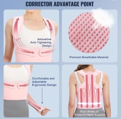 Posture Corrector For Women & Men, Suitable For Indoor And Outdoor Use, Posture Correcting Belt For Hunchback Correction (Grey, Small)