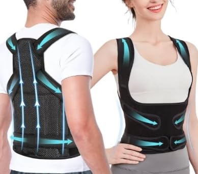 Posture Corrector For Women & Men, Suitable For Indoor And Outdoor Use, Posture Correcting Belt For Hunchback Correction (Black, Large)