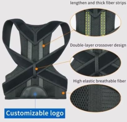 Back Brace Posture Corrector for Men,Back Straightener Posture Corrector, Scoliosis and Hunchback Correction, Adjustable Posture Trainer (Black, Medium))