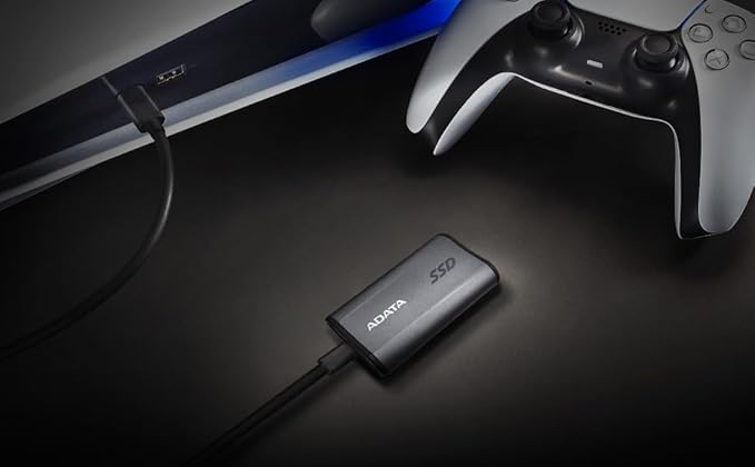 ADATA SE880 500GB - Up to 2000 MB/s- SuperSpeed USB 3.2 Gen 2x2 USB-C External Portable SSD Titanium (AELI-SE880-500GCGY)