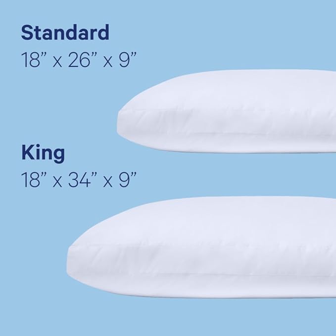 Casper Original Pillow for Sleeping, King, White, Two Pack
