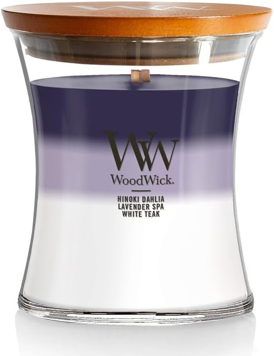 WoodWick Evening Luxe Scented Medium Hourglass, Crackles at it Burns, Perfect for gifting, 9.7oz