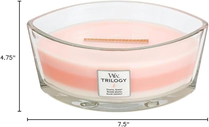 WoodWick Ellipse Scented Candle Island Getaway Trilogy 16oz | Up to 50 Hours Burn Time