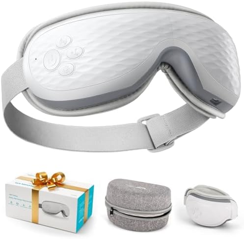 ALLJOY Eye Massager with Heat and Cooling, Birthday Gift for Women/Men, Bluetooth Music Sleep Mask for Migraine Relief,Eye Strain, Dark Circles & Dry Eyes