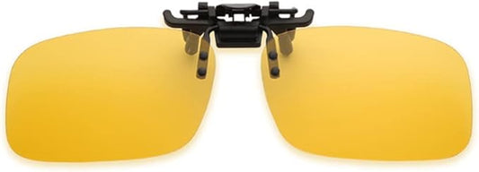 Junsika Polarized Clip On Sunglasses for Prescription Glasses Men Women Flip Up Rimless Black Sunglasses UV400 Protection