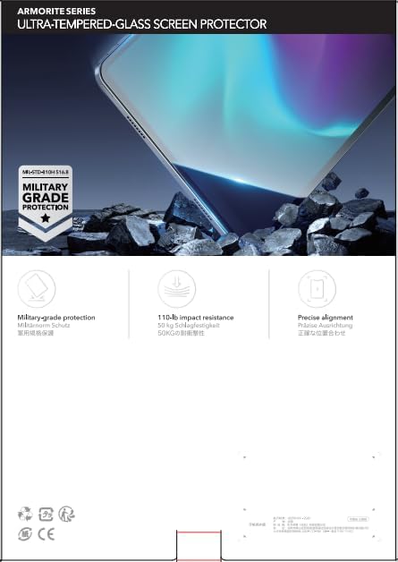 ESR 2 Pack Armorite Screen Protector for iPad Pro 11 Inch (M5/M4) 2025/2024, Tempered-Glass Film with Easy Application Tray, Military-Grade Protection, Scratch Resistant, HD Clarity