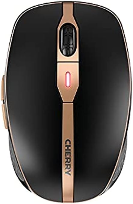 CHERRY DW 9100 Slim Wireless Keyboard and Mouse Set Combo Rechargeable with SX Scissor Mechanism, Silent keystroke Quiet Typing with Thin Design for Work or Home Office. (Black & Bronze)