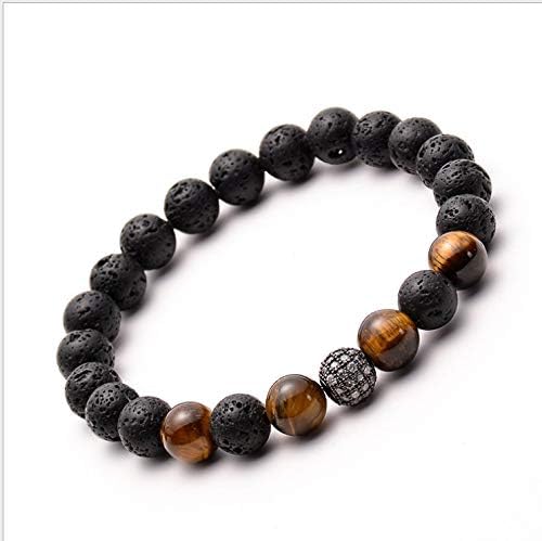 Wild Essentials Tiger Eye Lava Stone Essential Oil Diffuser Bracelet, Expandable up to 8 inches, Aromatherapy Jewelry for Women and Men