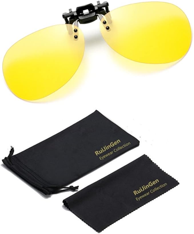 Clip on Flip up Polarized Lens For Prescription Glasses UV Protection Sunglasses (Clear lenses not Polarized)