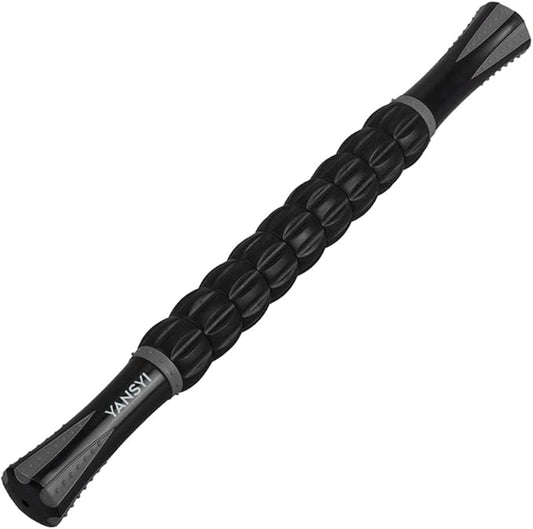 Yansyi Body Massage Roller Stick for Athletes - Release Myofascial Trigger Points Reduce Muscle Soreness Tightness Leg Cramps & Back Pain for Physical Therapy & Recovery (Gray)