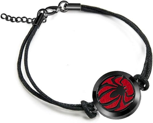Wild Essentials Spider Essential Oil Diffuser Bracelet, Stainless Steel Aromatherapy Locket, Adjustable Nylon Band with 12 Color Pads, Jewelry Gift Set