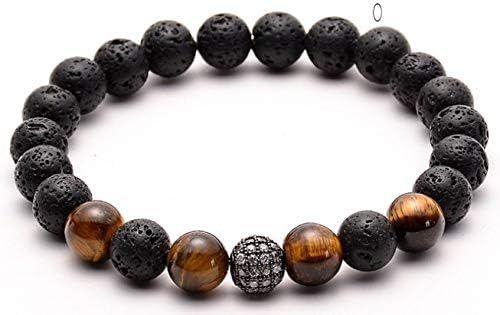 Wild Essentials Tiger Eye Lava Stone Essential Oil Diffuser Bracelet, Expandable up to 8 inches, Aromatherapy Jewelry for Women and Men