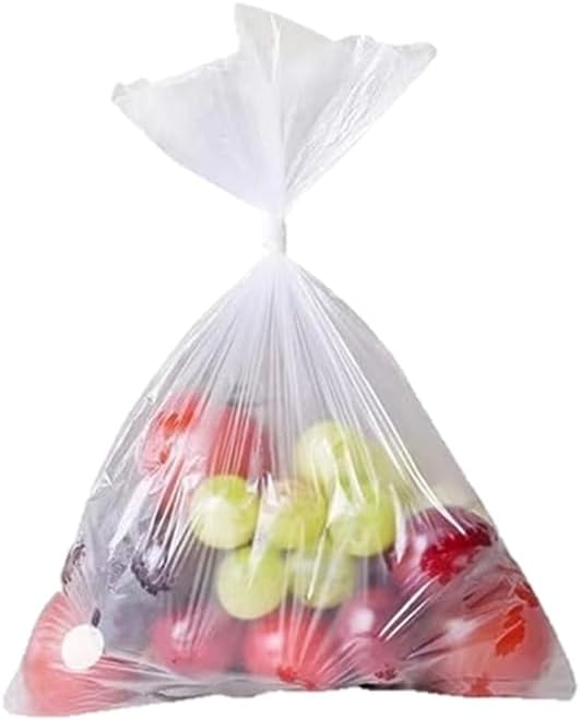 Mr Miracle Plastic Produce Bags for Food Storage - 12"x20" Clear Grocery Bag for Fruits, Vegetables, Bread - Easy Peel-Off Design, Continuous Roll, 1.75" Core, Pack of 360 Bags [1 roll]
