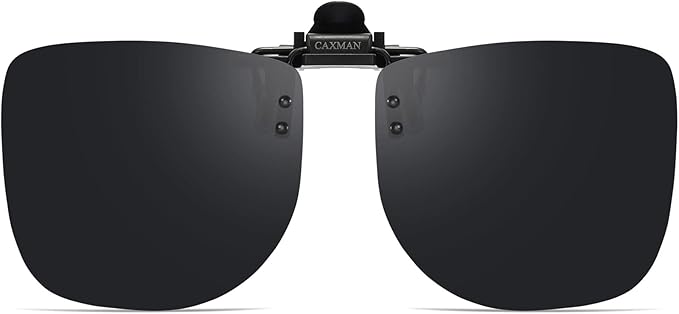 Polarized Clip-on Flip Up Metal Clip Rimless Sunglasses for Prescription Glasses