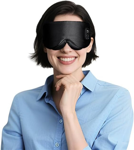 Heated Eye Mask - Cordless Eye Mask for Dry Eyes, Silk Sleeping Mask for Eye Relief, Washable Eye Heating pad for Travel