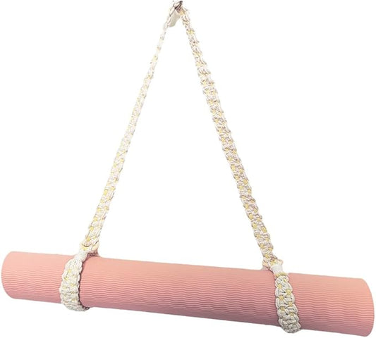 kiido Macrame Yoga Mat Carrying Strap [MAT NOT Included], Hand Woven Multi-use Strap/Carrier for Your Yoga Mat, Exercise Mat