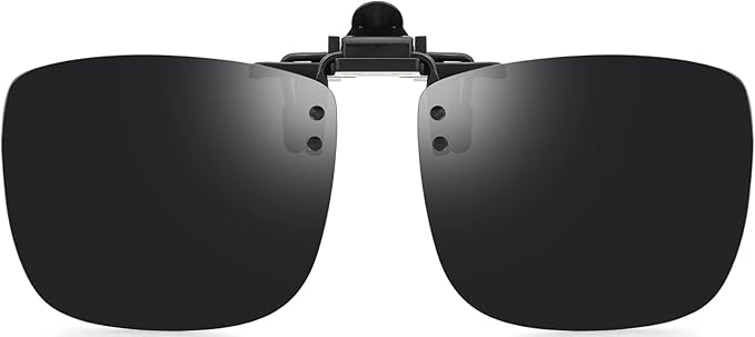 Polarized Clip-on Flip Up Metal Clip Rimless Sunglasses for Prescription Glasses