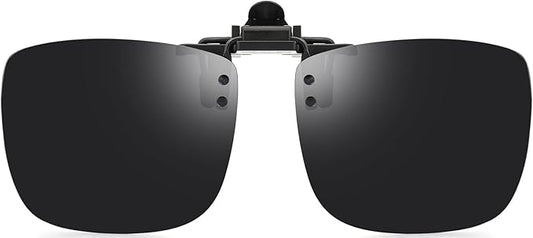 Polarized Clip-on Flip Up Metal Clip Rimless Sunglasses for Prescription Glasses