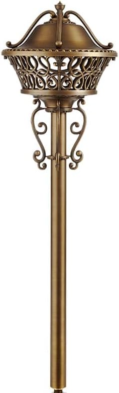 VOLT ShadowMaster 12V Integrated LED Cast Brass Path Light (Bronze) for Low Voltage Landscape Lighting on Outdoor Pathway, Walkway, Garden, Driveway or Patio