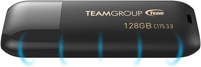 TEAMGROUP C175 128GB 2 Pack USB 3.2 Gen 1 (USB 3.1/3.0) Read 100MB/s Flash Thumb Drive, External Data Storage Memory Stick Compatible with Computer/Laptop Matte Black TC1753128GB22