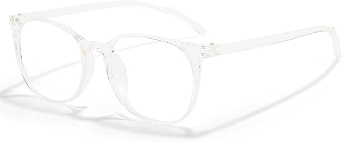 ANRRI Blue Light Blocking Glasses Round Lightweight Eyeglasses Frame Filter Blue Light Computer Game Glasses Clear Frame for Men and Women