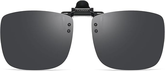 Polarized Clip-on Flip Up Metal Clip Rimless Sunglasses for Prescription Glasses