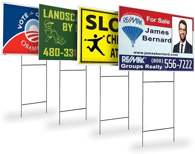 Yard Sign Stakes 30"x10" - H Stakes for Yard Signs, H Wire Frames for Outdoor Signs, Political & Real Estate Stands, Yard Sign Holder, Metal Lawn Sign Stakes