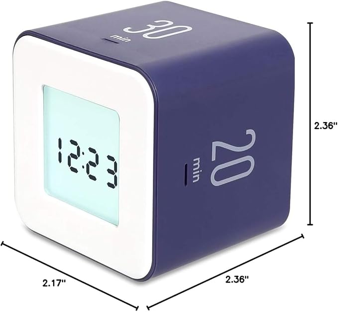 mooas Multi Cube Timer/Rotating Flip Clock Timer (Violet), Simple Operation, Digital Clock & ADHD Block Time Timers Management for Kids Desk Kitchen Study Classroom Cube 5,10,20,30 min Setting