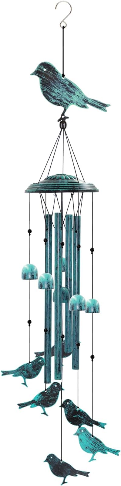 Bird Wind Chimes for Outside Windchimes Outdoors with 6 Wind Bells Hanging Decor for Patio Garden Porch Backyard Birthday Thanksgiving Christmas for Mom Grandma Nana