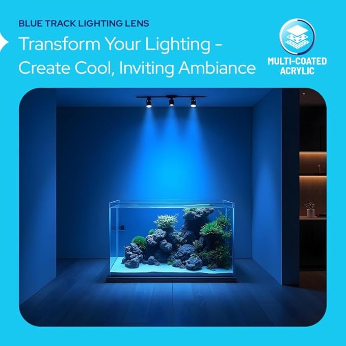 KastLite Blue Acrylic Lens Filter for Halo Track Lighting | Track Light Head - Adjust The Color of Your Lighting | Select Lens Size - PAR 30 Bulb for Spotlight Fixtures