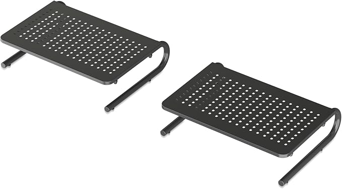 suptek Monitor Stand Riser for Computer,Laptop,Printer, Notebook and All Flat Screen Display with Vented Metal Platform and 4 Inches Height Underneath Storage (MST004-2)