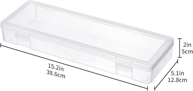 novelinks Stackable Plastic Clear Storage Box Containers with Latching Lid - Art Craft Supply Organizer Storage Containers for Pencil Box, Crayon, Beads, Jewelry (6 Pack Large -Clear)