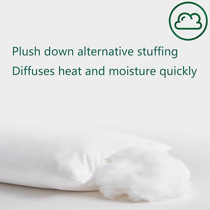 Squishy Flat Bed Pillows King Size Set of 2 Extra Soft Thin Pillow for Stomach Sleeping Adults Kids Back Sleeper Plush Fluffy White 20x36 inches