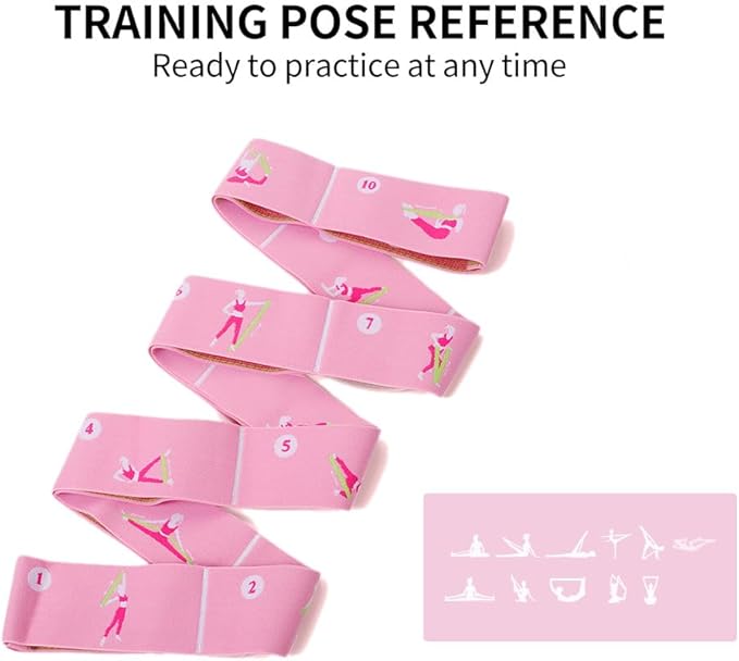 Resistance Bands 11 Loops with Guide Stretch Straps - Exercise Bands for Stretching, Yoga, Pilates & Physical Therapy - Elastic Fabric Workout Bands for Home Gym, Dance, Flexibility Training & Ballet Stretching Equipment