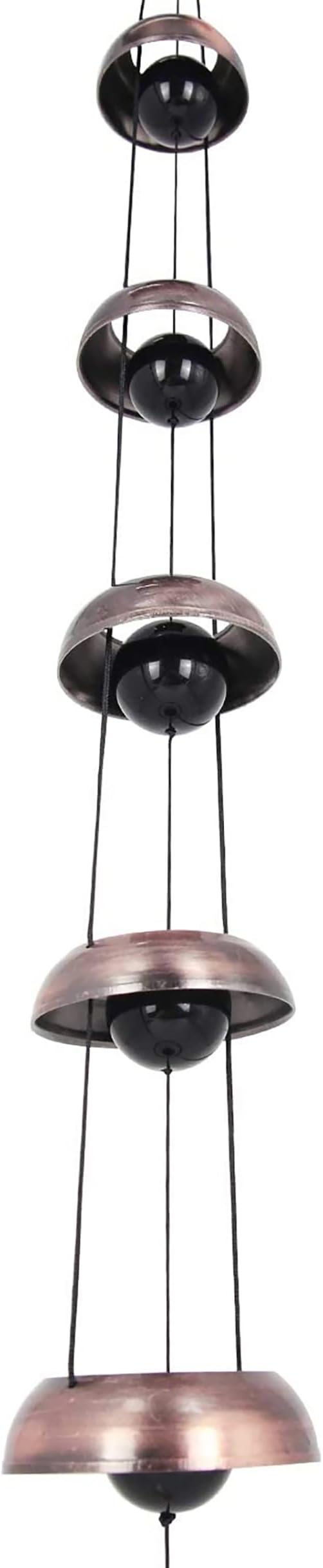 Cooper Leaf Temple Wind Chime,Wind Chimes with 5 Bells, Feng Shui Wind Chimes for Home Yard Outdoor Decoration, A Great Memorial Wind Chime for Someone Who Loves Peace