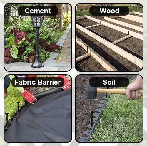 20 Pack Rebar Stakes 16 Inch Steel Ground Anchors 1/2 Inch Diameter Metal Landscape Stakes Heavy Duty Landscaping Edging Anchoring Spikes for Speed Bump, Paver Curb, Tent, Artificial Grass and Timber