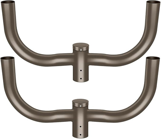 ledmo 2 Pack Double Bullhorn Bracket for LED Parking Lot Light 180 Degree Mounting Bracket Round Pole for Dusk to Dawn Outdoor LED Shoebox Area Light Street Lighting Stadium Lighting