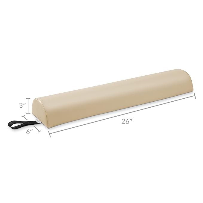 Saloniture Half Round Massage Table Bolster Pillow Pad - 26 x 6 x 3 Inch - Cream