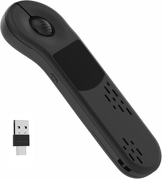 Air Mouse for PC/iOS/Android with Touchpad Bluetooth 2.4G Remote Control for PowerPoint/Keynote/Tiktok/Camera/Kindle App Rechargeable Wireless Presentation for PPT Pointer (Black)