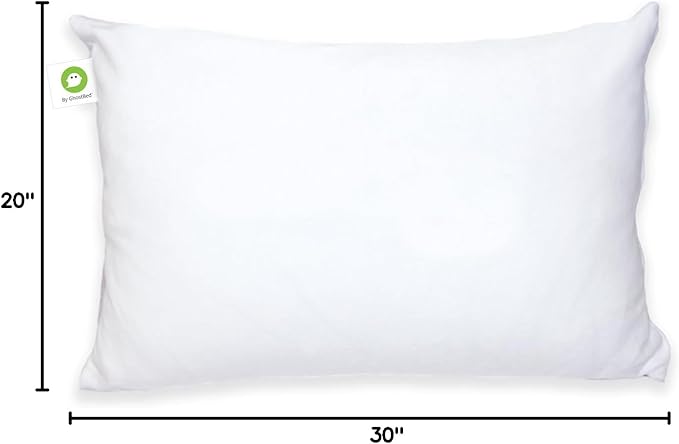 GhostBed Faux Down Pillow - Down Alternative with Breathable, Cool Microfiber Gel - Standard Size