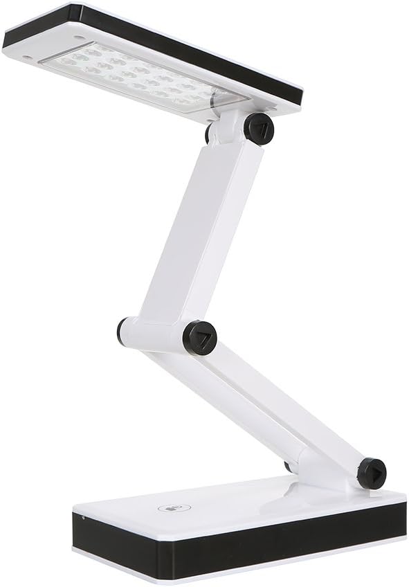 Foldable LED Desk Lamp Portable LED Table Lamp Folding Light Sensitive Touch Control 3 Levels Adjustable Brightness Battery and USB Powered for Travel Reading Studing Home Office School