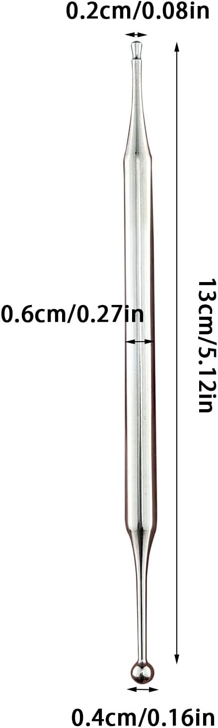 Acupuncture Pen, Dual Head Ear Body Point Probe Tip Acupressure Stainless Steel Facial Reflexology Massage Tool Ear and Body Point Probe Pen