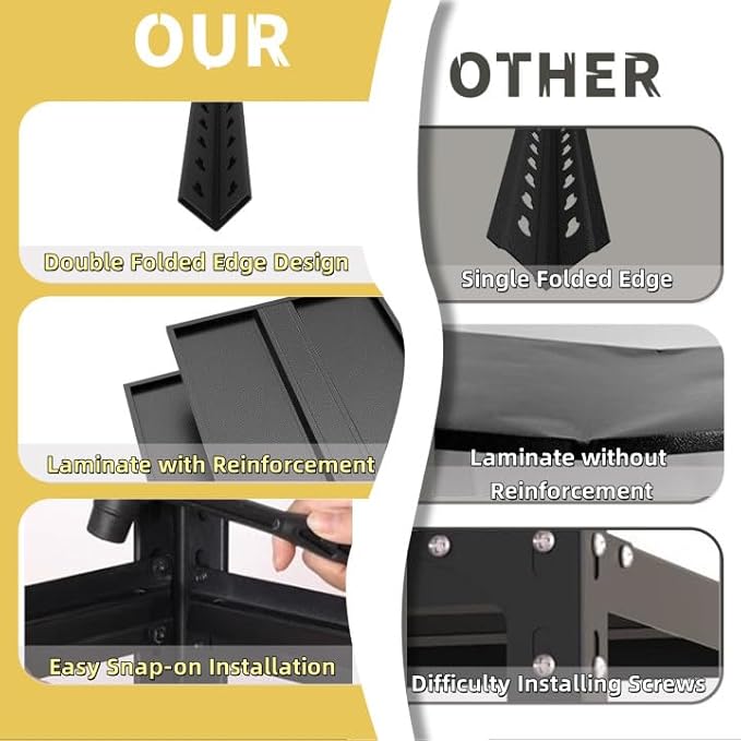 72" H Garage Shelving, 5 Tier Heavy Duty Metal Shelving with Adjustable Shelves, 3000LBS Storage Racks, Shelf Storage Units, Utility Shelves for Garages, Basements, Warehouses, Supermarkets