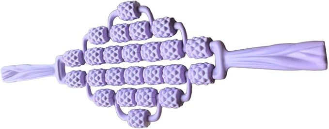 Massage Roller Sticks Ergonomic Handheld Massage Tool for Waist Shoulders Stomach Arms Buttocks, Violet