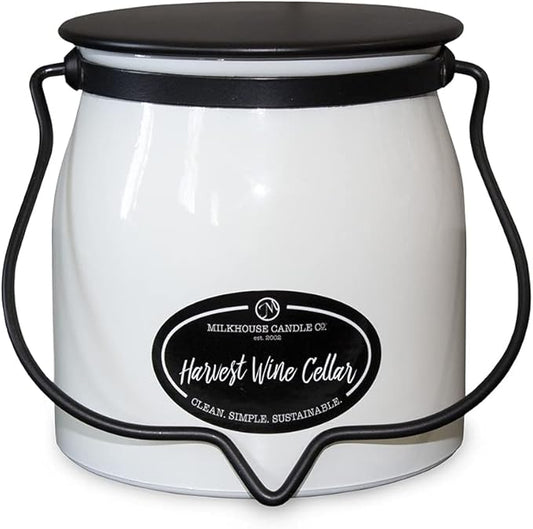 Milkhouse Candle Company - Harvest Wine Cellar - Creamery Collection - 16oz Double Cotton Wick Soy Candles with Beeswax - Long Burn Time, Made in The USA - Non Toxic, Premium Scented Candles