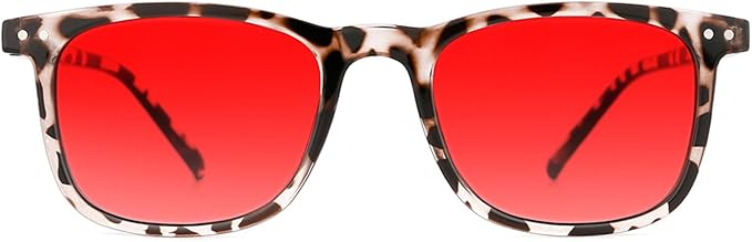 TIJN Sleep Glasses for 99% Blue Green Light Blocking Red Lens for Computer Gaming Screen Fatigue UV Protection