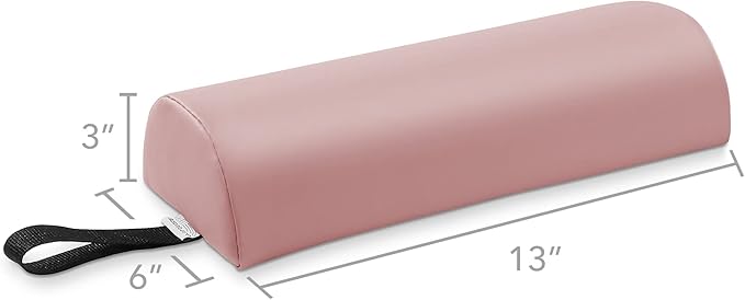 Saloniture Half Round Neck Massage Table Bolster Pillow Pad - 13 x 6 x 3 Inch - Pink