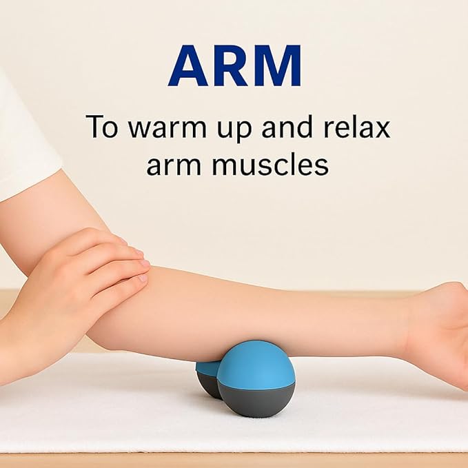 Peanut Massage Ball Set,Oversized & Standard 2-Pack,Deep Tissue Roller for Back, Neck,Legs & Shoulders,Trigger Point & Myofascial Release,Pain Relief,Unique Dual-Color Design Blue Grey-Stylish & Rare