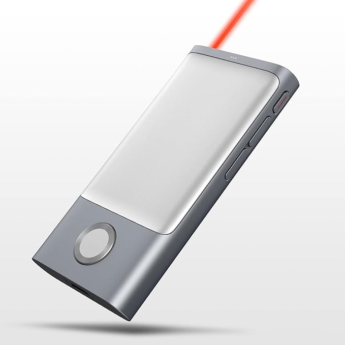 Cheerdots Bluetooth Presentation Clicker Wireless Presenter, Air Mouse with Red Light Presentation Remote for Mac, Windows, iPad OS and Android, Space Gray